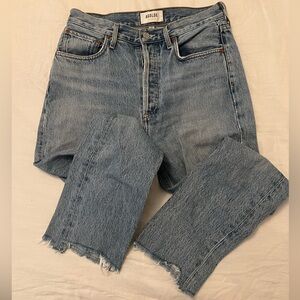 Agolde - Riley High-Rise Straight Crop in Zephyr